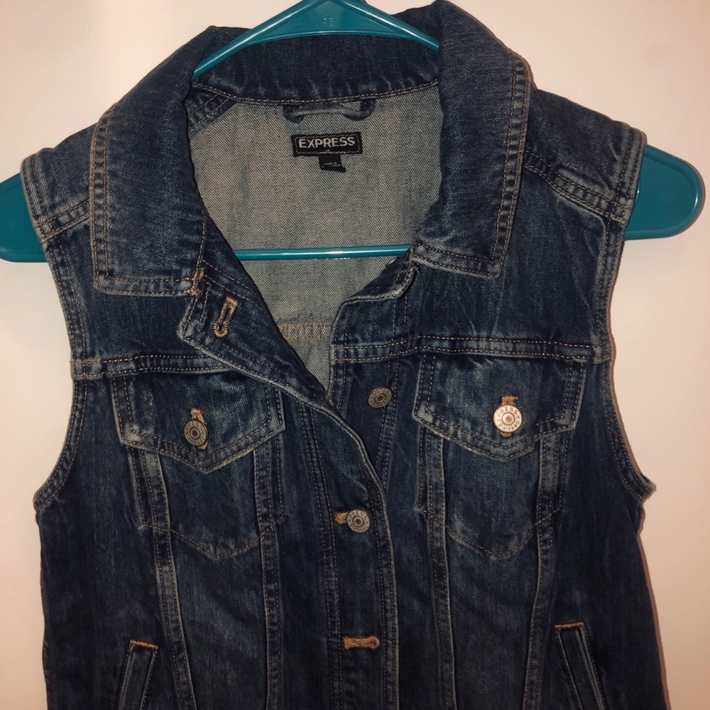 Express Jean Vest Jacket Medium